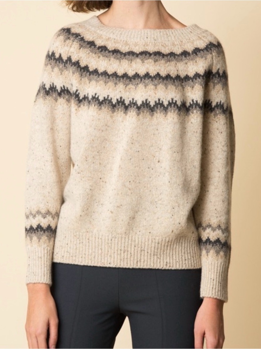 Vince 100% Cashmere Fair Isle Raglan Sweater